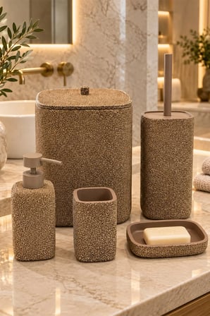 Laduree Brown 5 Parça Banyo Aksesuar Seti