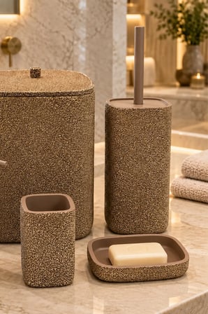 Laduree Brown 5 Parça Banyo Aksesuar Seti