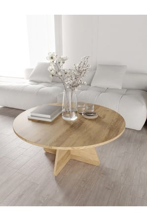 Mush 90cm Orta Sehpa - Beyaz, Ceviz, Meşe, Traverten Desenli
