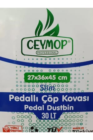 Slim Pedallı Çöp Kovası Renkli (30 Lt)ceymop