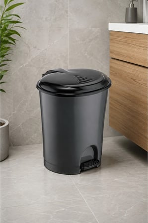 33 Litre Pedallı Çöp Kovası Kapaklı Plastik Mutfak Banyo Ofis Çöp Kutusu