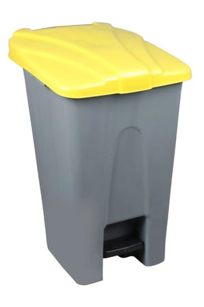 Plastik Köşeli Pedallı Çöp Kovası 70 Lt - Tekerlekli - Pedallı Çöp Konteyne