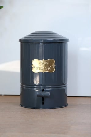 Galvaniz Metal Pedallı 16 Litre Çöp Kovası Mutfak ,Banyo Paslanmaz Yanmaz