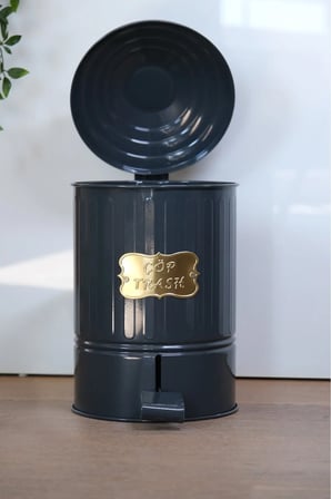 Galvaniz Metal Pedallı 16 Litre Çöp Kovası Mutfak ,Banyo Paslanmaz Yanmaz
