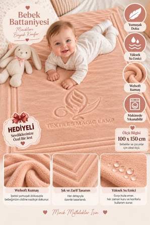 Bebek Battaniyesi 100x150 cm Welsoft Yumuşak Dokulu Sıcak Tutan Çocuk ve Ye