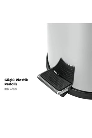 Paslanmaz Metal Pedallı Çöp Kovası 5 Lt Ft606
