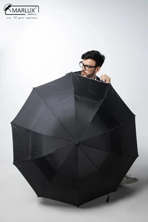 Siyah Çift Katlı Protokol Unisex Şemsiye