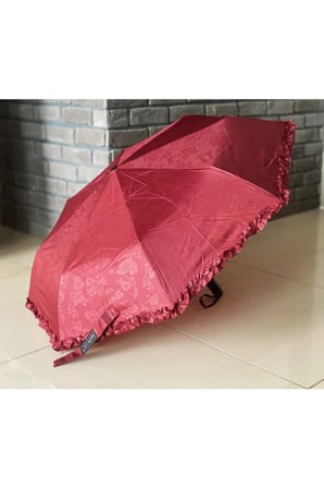 Bordo Otomatik Rüzgara Karşı Dayanıklı Fiber Gövdeli Şemsiye