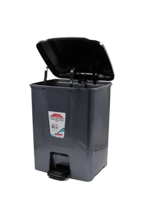F196 Pedallı Plastik Çöp Kovası 10 L Gri