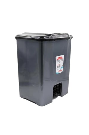 F196 Pedallı Plastik Çöp Kovası 10 L Gri
