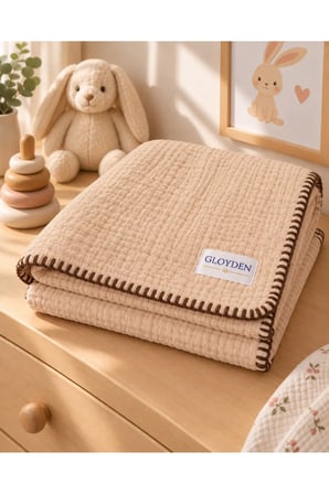 Müslin Bebek Örtü & Battaniye Bej – %100 Pamuk 100x140 cm