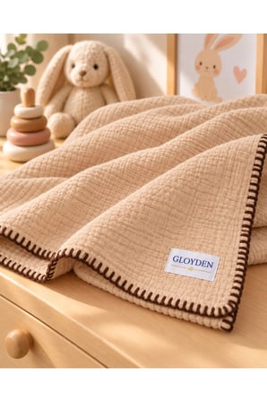 Müslin Bebek Örtü & Battaniye Bej – %100 Pamuk 100x140 cm