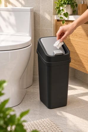 10 Litre Çift Yönlü Açılır Kapaklı Çöp Kovası – Mutfak, Banyo ve Ofis İçin
