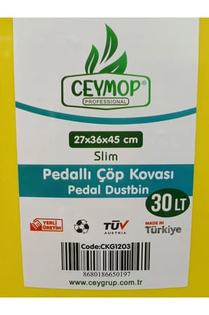 Slim Pedallı Çöp Kovası Renkli (30 LT)