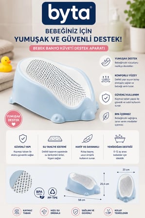 Bebek Küveti Destek Aparatı Ergonomik Kaymaz Yenidoğan Bebek Banyo Desteği