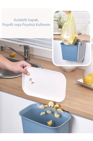 Mutfak dolap kapağı askılı çöp kutusu