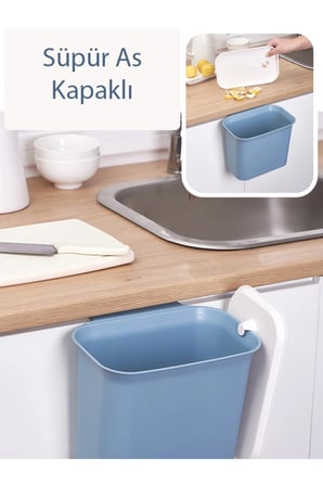 Mutfak dolap kapağı askılı çöp kutusu