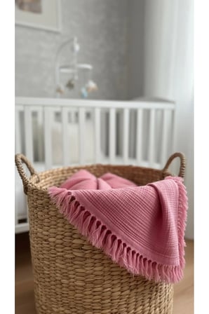 Bebek Battaniye %100 Pamuk Müslin & 4 Katlı & Fuşya (100X120 CM)(250 Gram)
