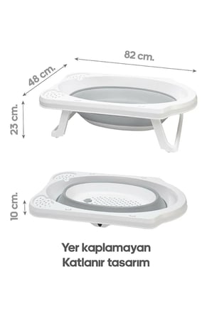 Hobby Life Katlanır Çocuk Küveti & Kova Maşrapa Seti Gri