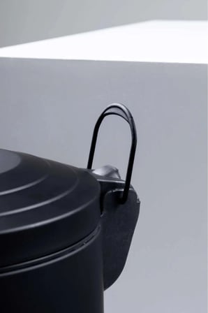 16 LT  Vintage Serisi Amortisör Kapaklı Siyah Çöp Kovası (BANYO - MUTFAK -