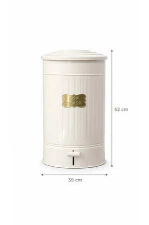 30 Litre Pedallı Metal Çöp Kovası | Fırın Boya Paslanmaz | Kovasız | 52x28