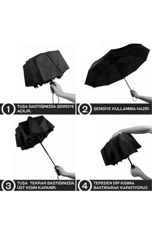 Bordo Tam Otomatik Şemsiye