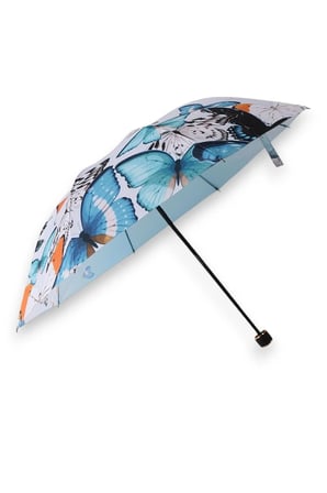 HOBBS LONDON MAVİ KELEBEK 8 TEL YARASA ŞEMSİYE