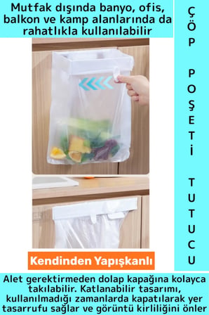 Kendinden Yapışkanlı Mutfak Banyo Balkon Ofis Kamp Piknik Katlanabilir Çöp
