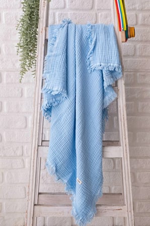 Muslin 4 Katli Bebek Battaniyesi 110Cm X 110Cm Organik Pamuk