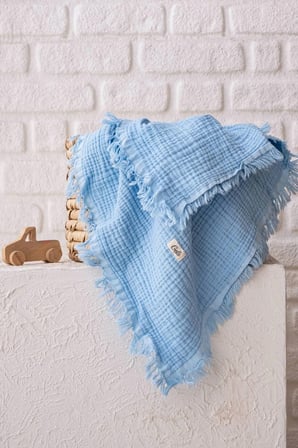 Muslin 4 Katli Bebek Battaniyesi 110Cm X 110Cm Organik Pamuk