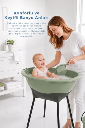 Elegant Yenidoğan Bebek Banyo Küvet Seti Soft Yeşil