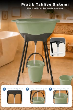 Elegant Yenidoğan Bebek Banyo Küvet Seti Soft Yeşil