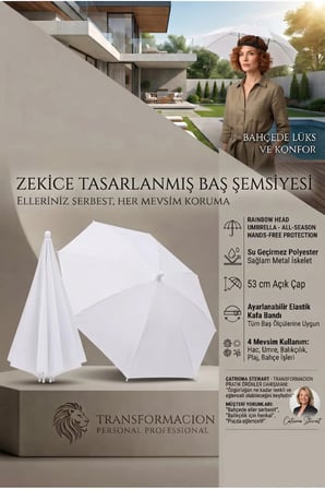 Katlanabilir Kafa Şemsiyesi - Güneş ve Yağmur İçin Eğlenceli Şapka