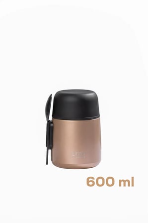 Paslanmaz Çelik Vakumlu Yemek Termosu Taşınabilir 600ml Bronz