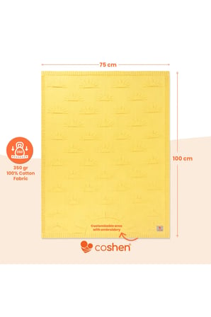 %100 Organik Pamuk Triko Örgü Bebek Battaniyesi 75x100 cm - Yumuşak Nefes A