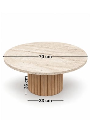 Çıtalı Bohem Yuvarlak Orta Sehpa 70 cm