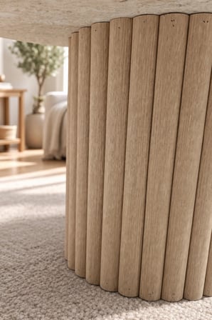 Çıtalı Bohem Yuvarlak Orta Sehpa 70 cm