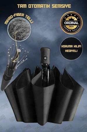 8 Telli Tam Otomatik Açılır Rüzgara Dayanıklı Mikro Fiber Şemsiye