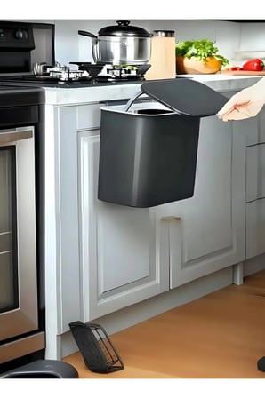 Fonksiyonel Kapaklı Dolap Içi Yapışkanlı Çöp Kovası 15 Litre AR-047