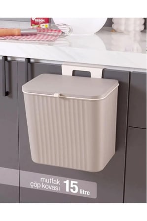 Latte 15 Lt Mutfak Tezgah Üstü Ve Dolap Askılı Çöp Kovası