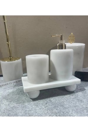 Dekorasyon Dikdörtgen Tepsi Banyo Seti