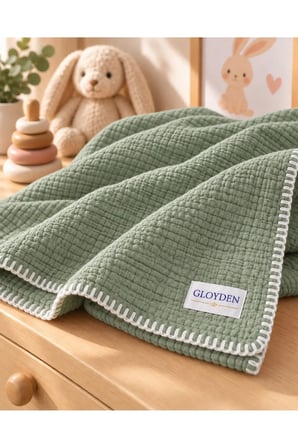 Müslin Bebek Örtü & Battaniye Yeşil – %100 Pamuk 100x140 cm