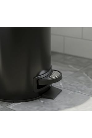Elit 3 Litre Siyah Banyo Seti Çöp Kovası Mutfak Pedallı Ofis Banyo Çöp Kutu