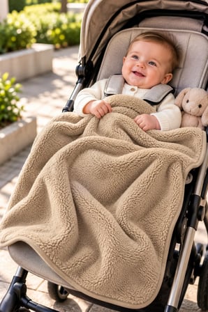 Wellsoft Bebek Çocuk Battaniyesi 100x150cm Çift Taraflı Kundak Puset Örtüsü