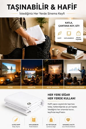 100x150 cm Katlanabilir Taşınabilir Projeksiyon Perdesi