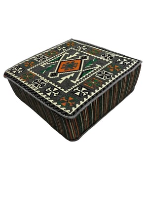 Şark Köşesi Halı Kumaşlı Orta Sehpa 60x60 cm 20 CM Yükseklikli