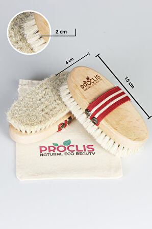 Proclis %100 Doğal At Kılı Selülit Fırçası, Doğal At Kılı Fırça Banyo Masaj Peeling 1 Adet İsim Yazdırılır