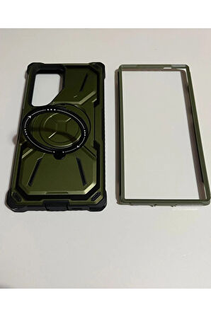 SAMSUNG S24 ULTRA MAGSAFE VE STANDLI TANK KILIF 3 RENK