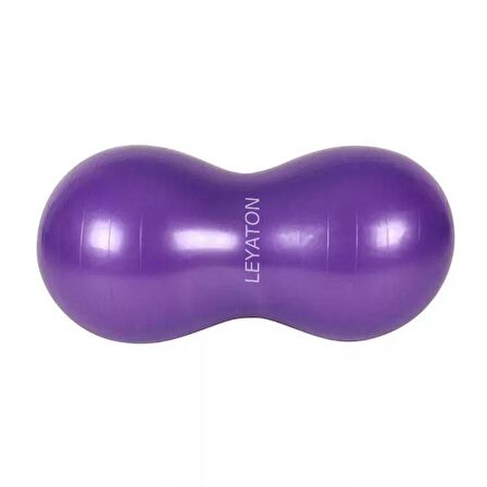 Leyaton Pilates Topu Fıstık Top Egzersiz Pilates Topu Mor +Pompa