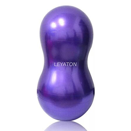 Leyaton Pilates Topu Fıstık Top Egzersiz Pilates Topu Mor +Pompa